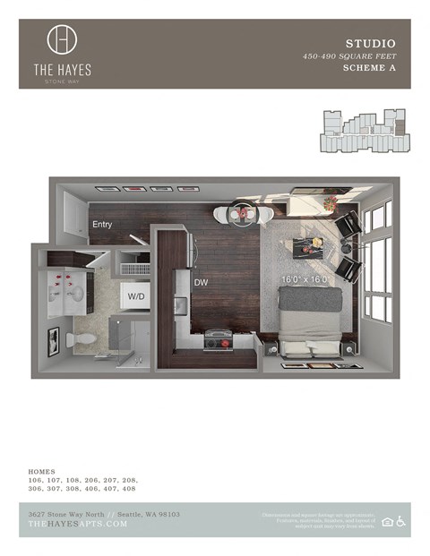 The Hayes on Stone Way Apartments Studio B